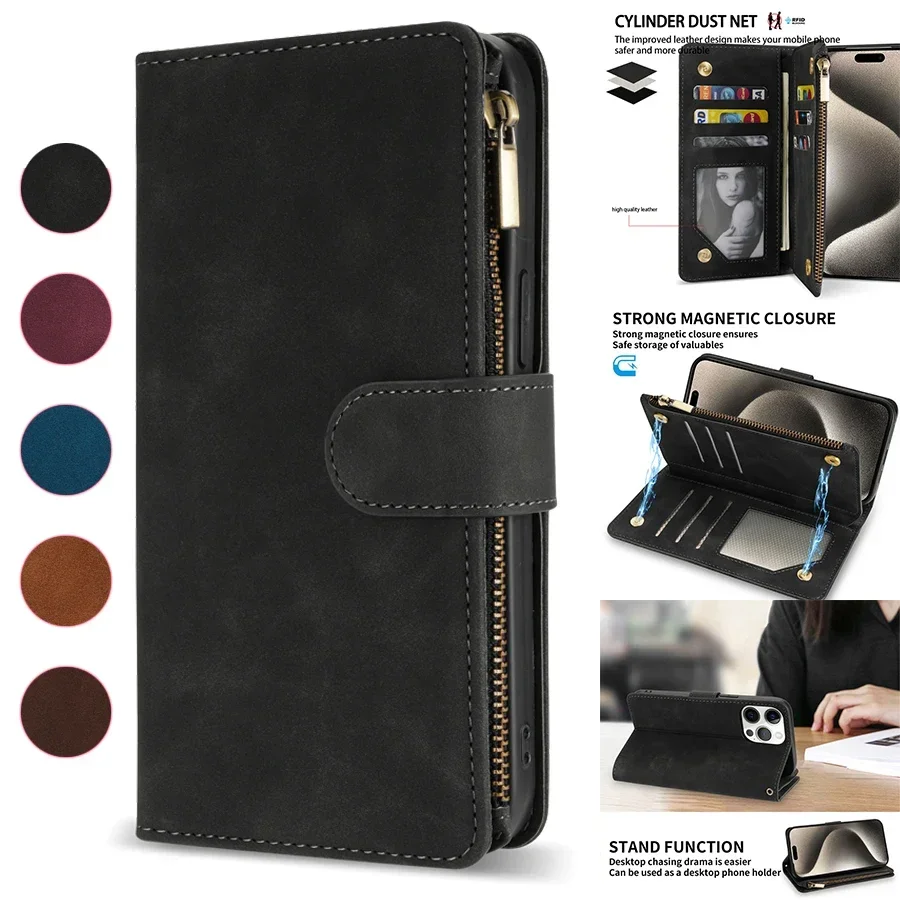 Tech Accessories Iphone - 지갑 멀티 카드 지퍼 킥스탠드 마그네틱