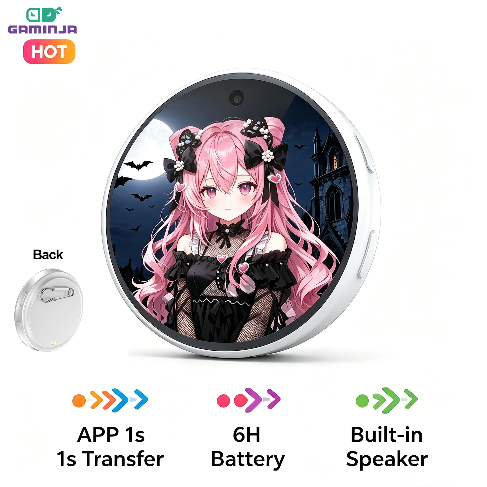 HD 터치스크린 디지털 사진 브로치, 다이내믹 애니메이 - Tech Accessories Images 리뷰 및 가격