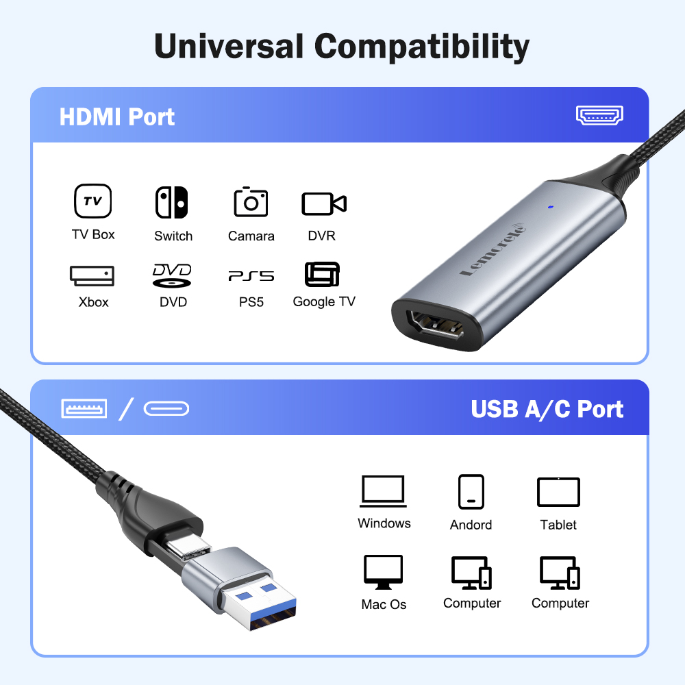Lemorele USB 2.0 비디오 캡처 카드 HDM - Usb C To Hdmi 리뷰 및 가격