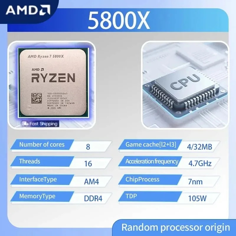 AMD Ryzen 7 5800X GHz, AM4 소켓, - Amd Cpu Ryzen 7 리뷰 및 가격