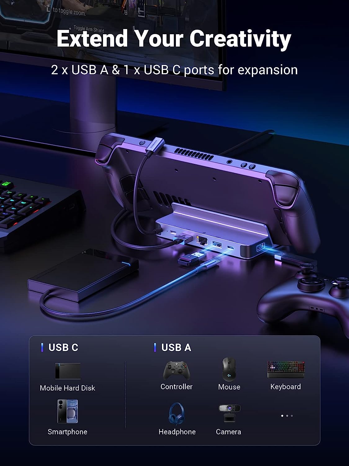 UGREEN 스팀 덱 도크 6-in-1 USB C 도킹 - Usb C To Hdmi 리뷰 및 가격