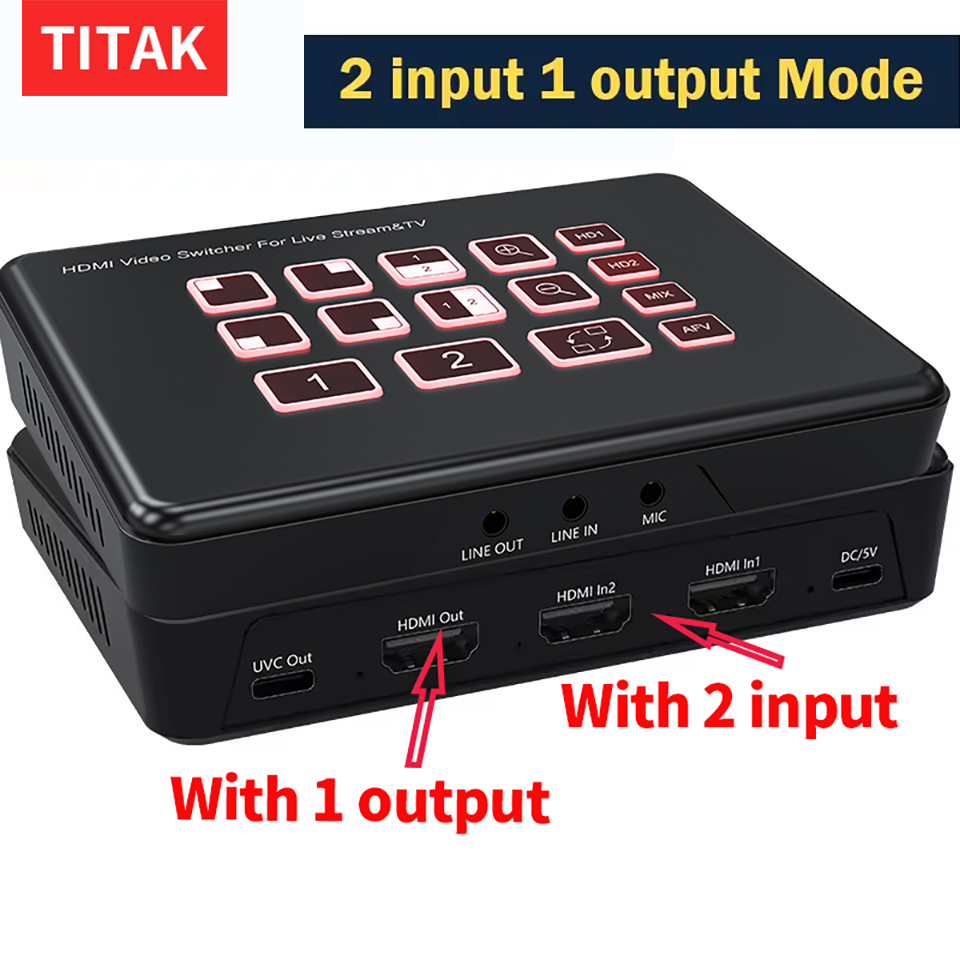 2방향 HDMI 라이브 스트리밍 비디오 믹서 스위처 2 - Usb C To Hdmi 리뷰 및 가격